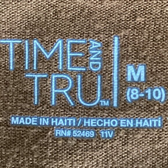 Time and Tru Long Sleeve Knit Tee Top Sz M 8/10 Brown #131N - Picture 6 of 6